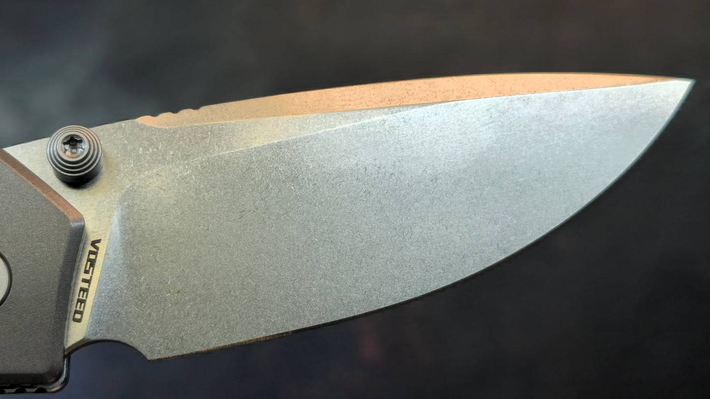 Vosteed Psyop Folding Knife Green Norplex UltreX Micarta Handle S35VN