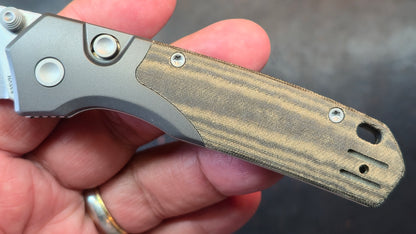 Vosteed Psyop Folding Knife Green Norplex UltreX Micarta Handle S35VN