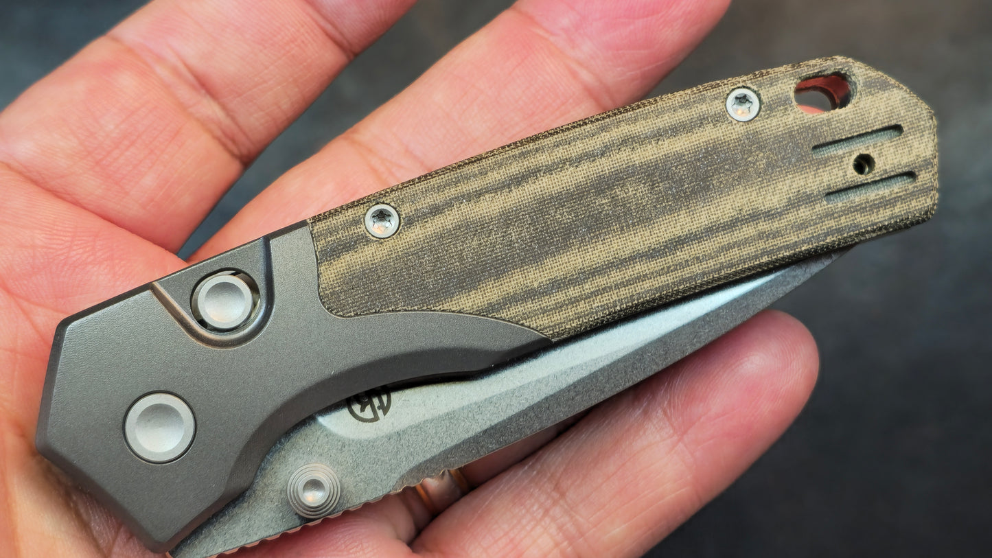 Vosteed Psyop Folding Knife Green Norplex UltreX Micarta Handle S35VN