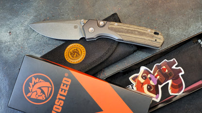 Vosteed Psyop Folding Knife Green Norplex UltreX Micarta Handle S35VN