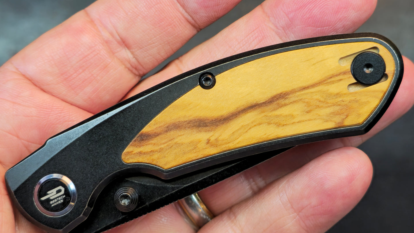 Bestech LITO Titanium/Olive Wood Handle M390