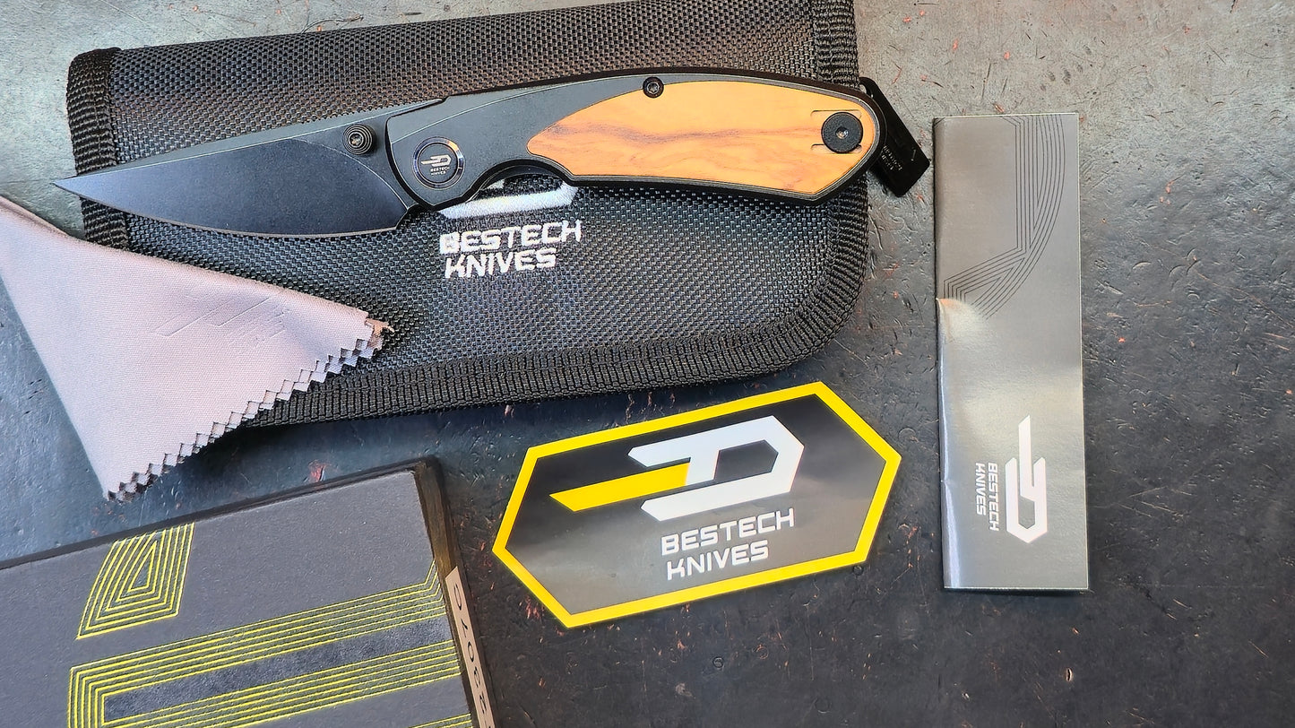 Bestech LITO Titanium/Olive Wood Handle M390