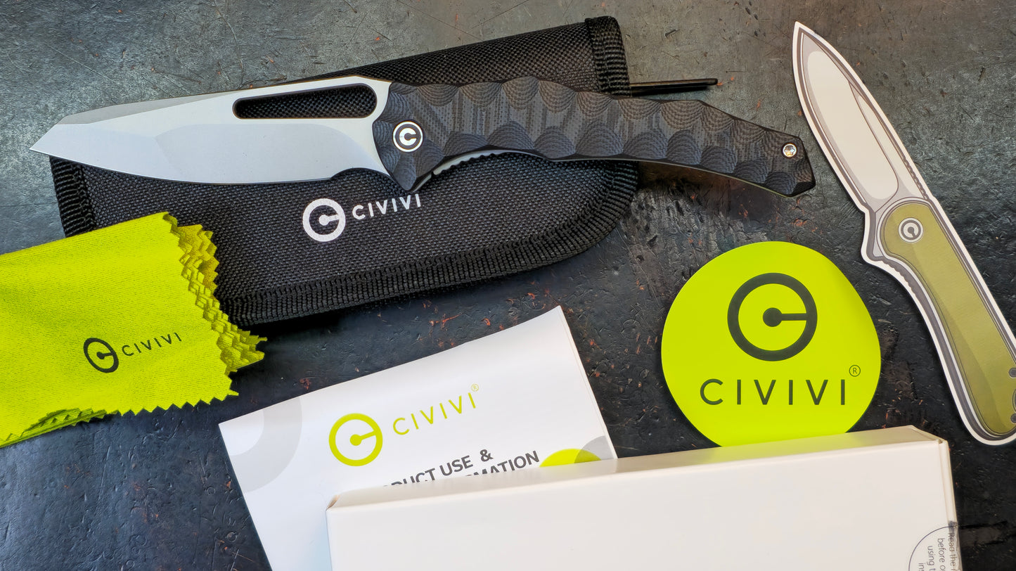 Civivi Spiny Dogfish Black G10 Handle 14C28N Reverse Tanto