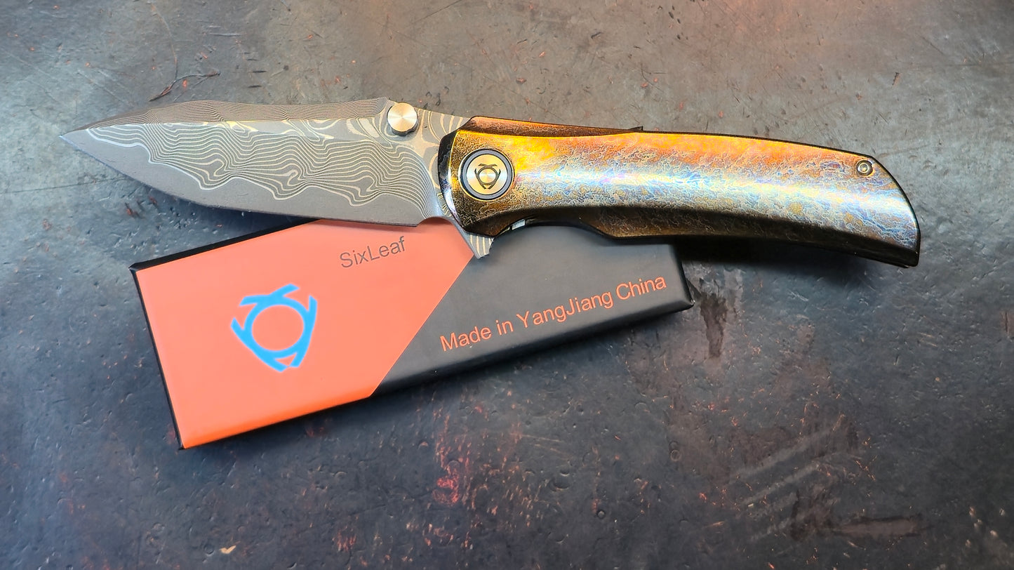 Sixleaf SL-86 Titanium Lightning Ano RWL34+VG-10 Blade