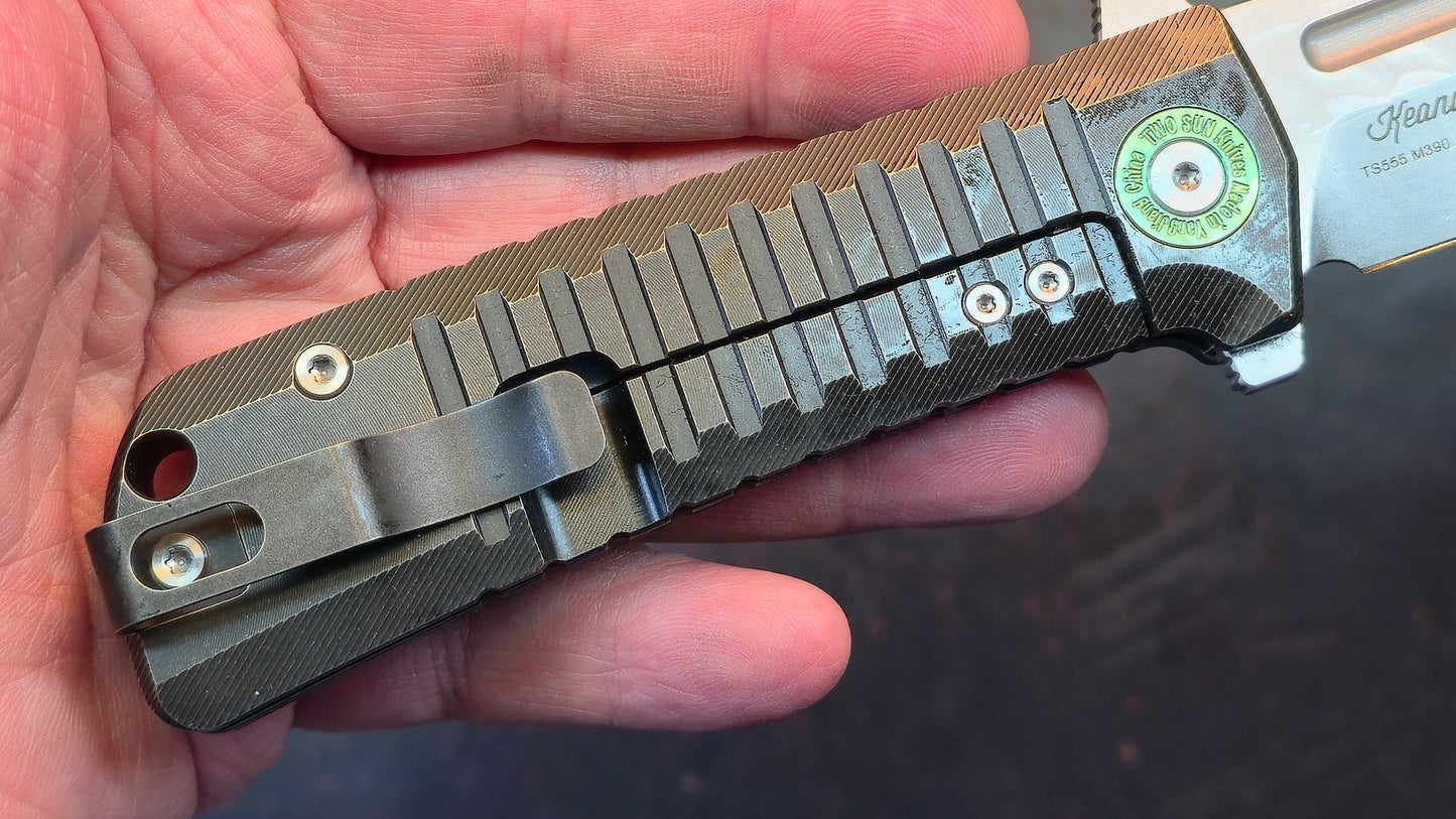 TWOSUN TS555 Titanium Handle M390 Blade