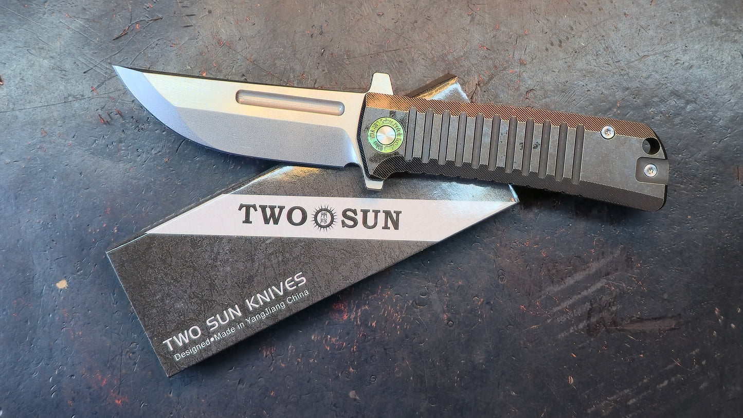 TWOSUN TS555 Titanium Handle M390 Blade