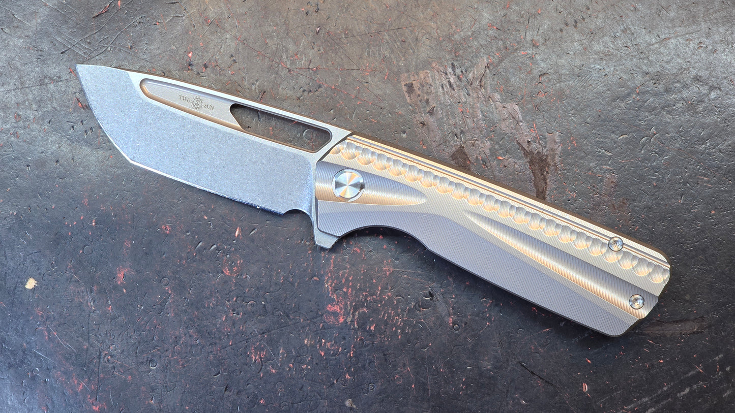 TWOSUN TS490 TITANIUM HANDLE 14C28N Blade