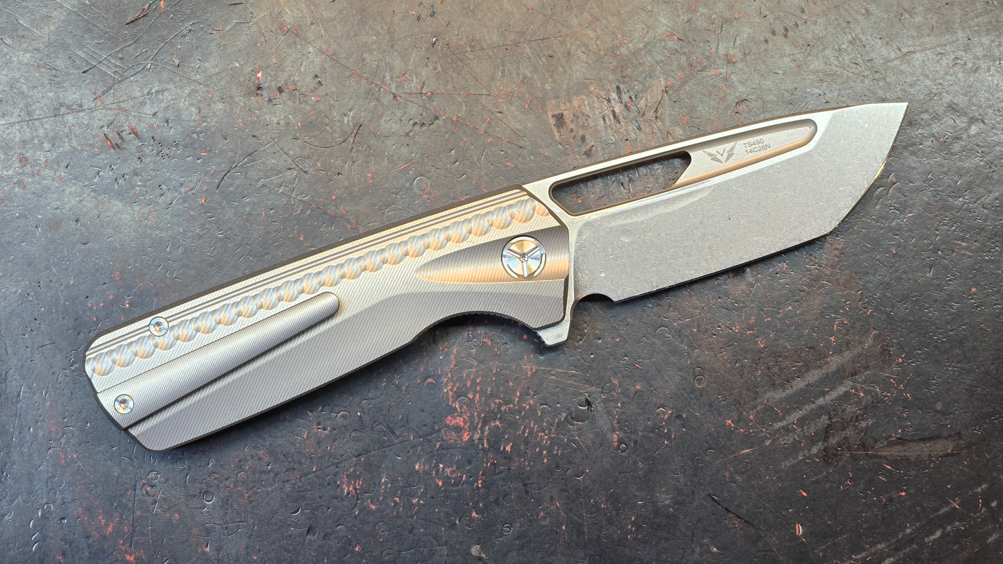 TWOSUN TS490 TITANIUM HANDLE 14C28N Blade