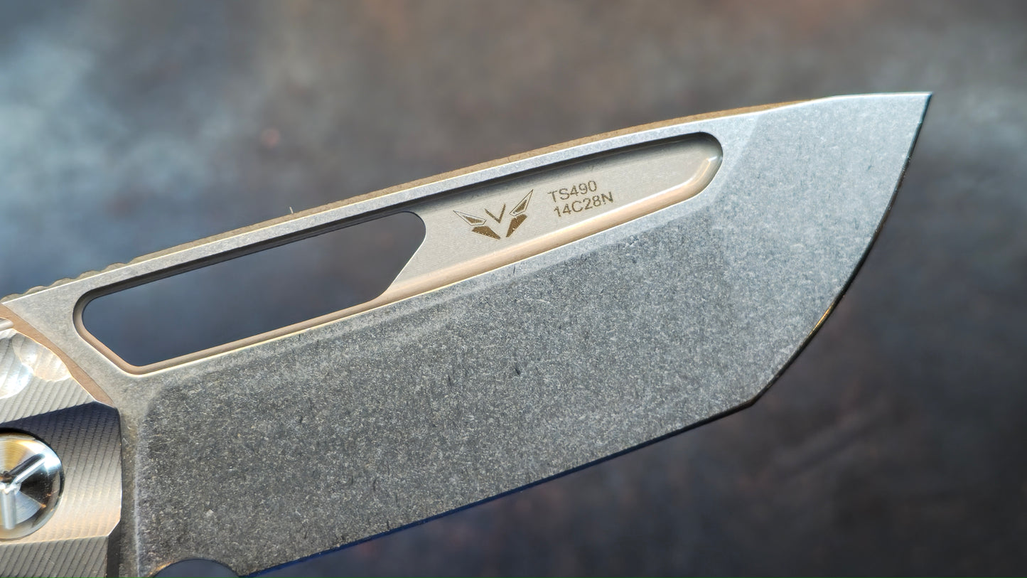 TWOSUN TS490 TITANIUM HANDLE 14C28N Blade