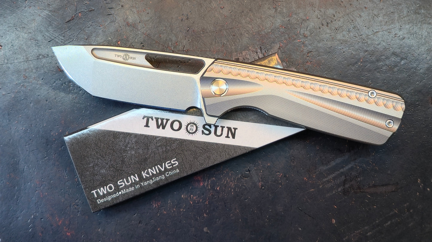 TWOSUN TS490 TITANIUM HANDLE 14C28N Blade