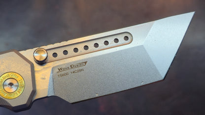 TWOSUN TS600 TITANIUM/CARBON FIBER HANDLE 14C28N Blade