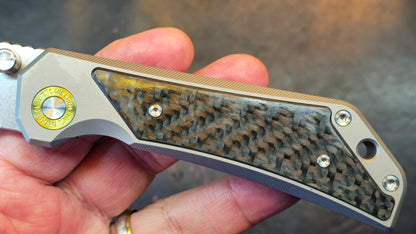 TWOSUN TS600 TITANIUM/CARBON FIBER HANDLE 14C28N Blade