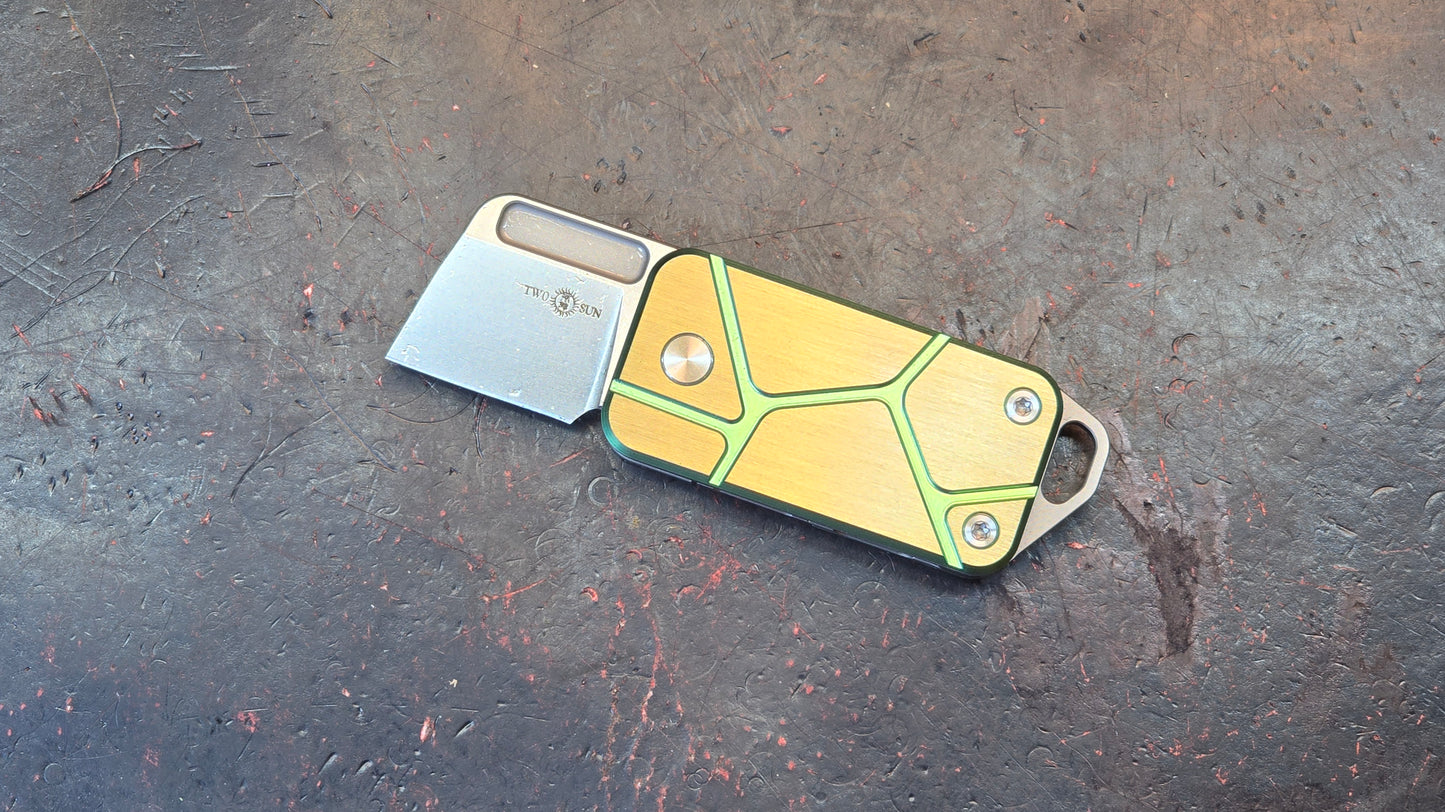 TWOSUN TS478 Gold / Gray / Black TITANIUM HANDLE M390