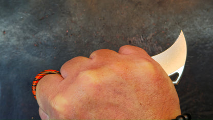 TWOSUN TS612 RED / Black FIXED KARAMBIT CLAW G10 Handle D2 STONEWASH