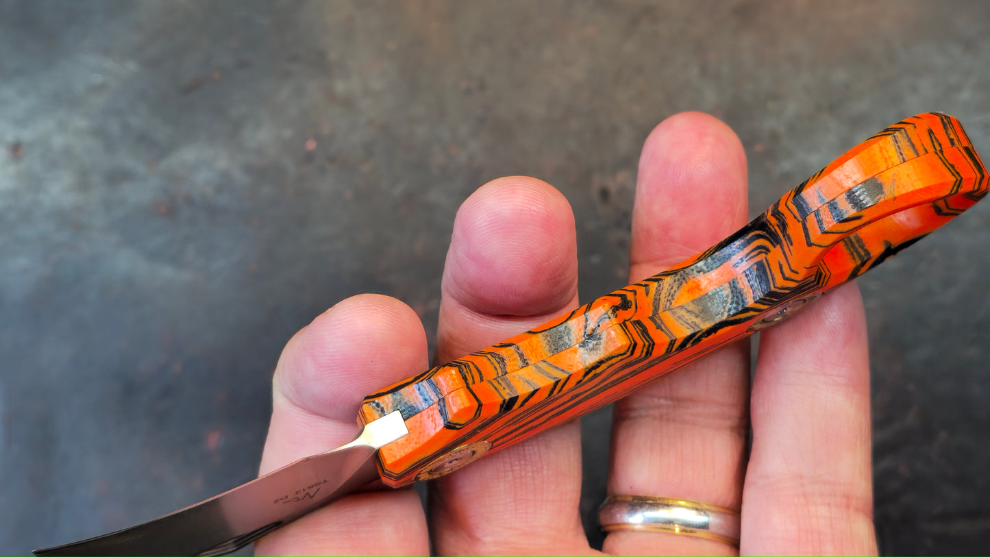 TWOSUN TS612 RED / Black FIXED KARAMBIT CLAW G10 Handle D2 STONEWASH