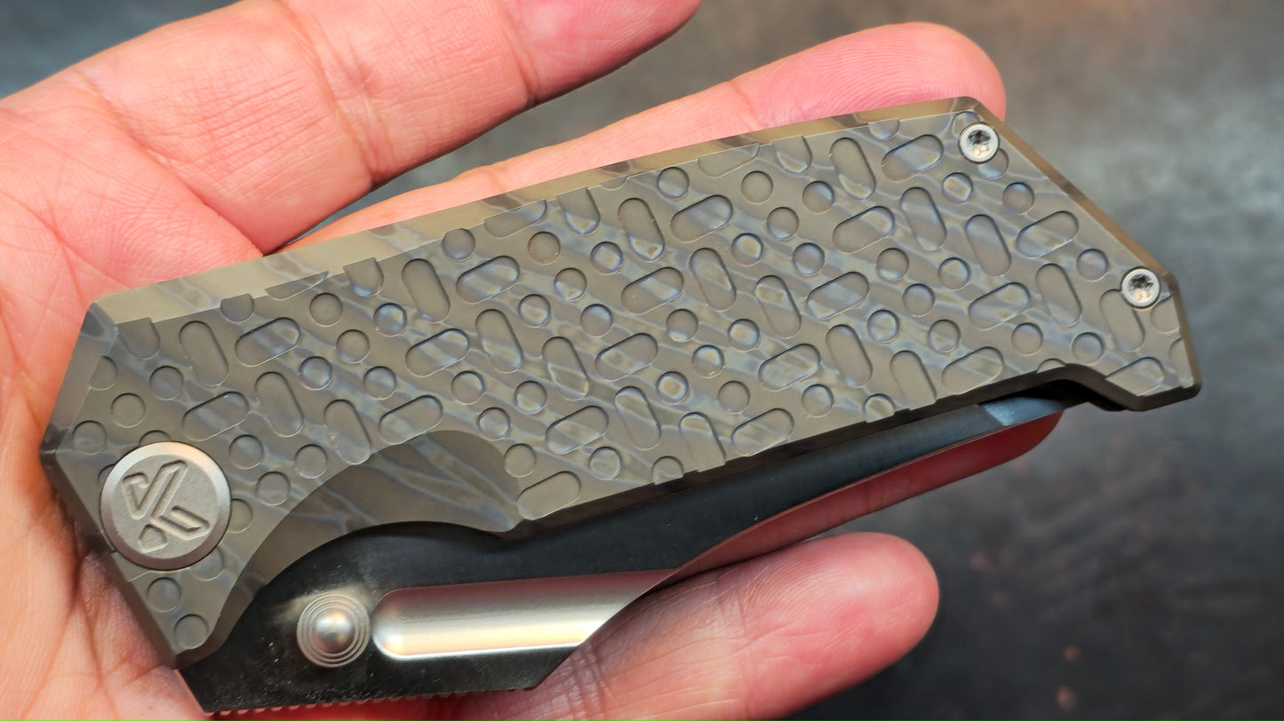 Kubey Hamster Flame & Black Titanium Handle 14C28N