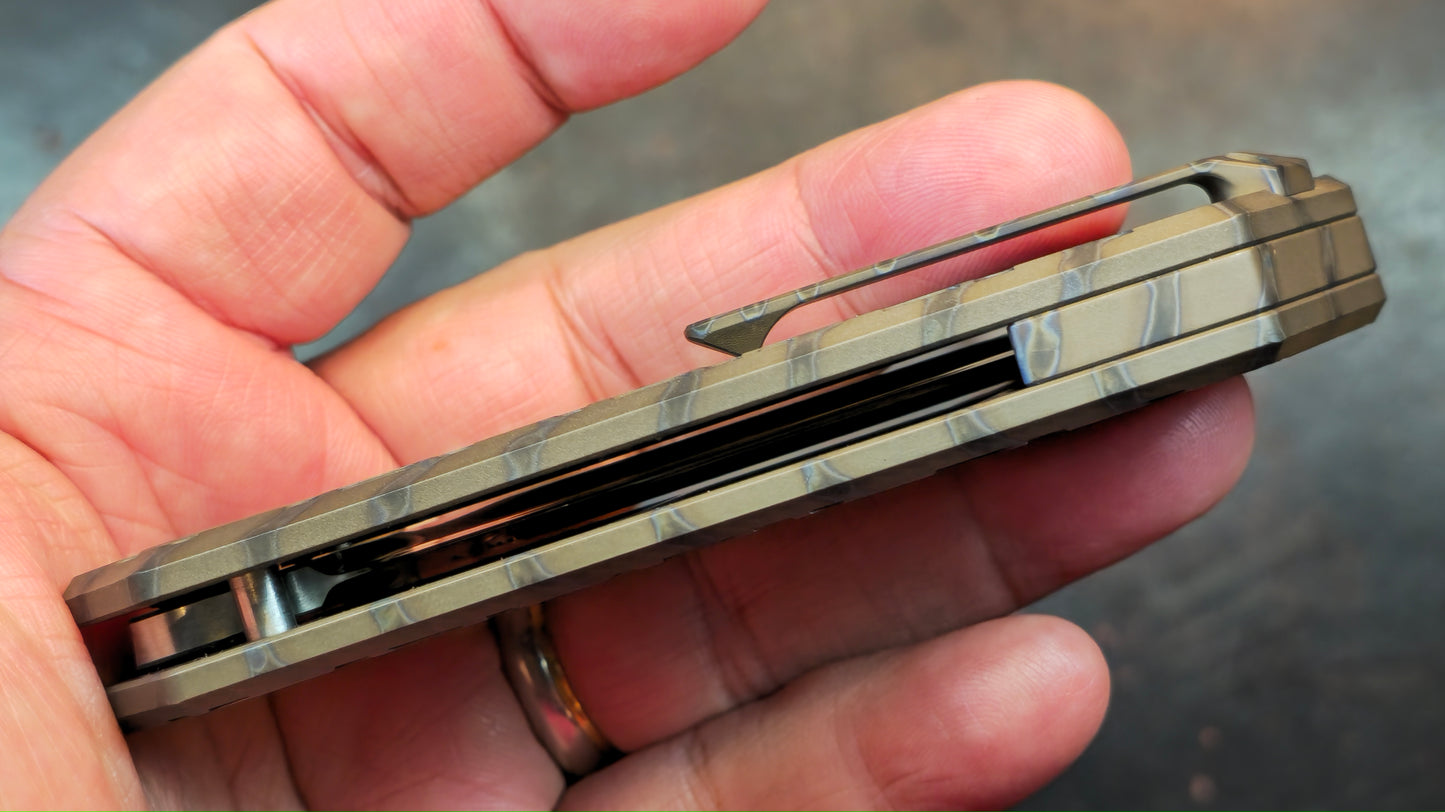 Kubey Hamster Flame & Black Titanium Handle 14C28N