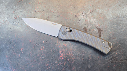 WE Nightblade Tiger Stripe Flamed Titanium Handle 20CV