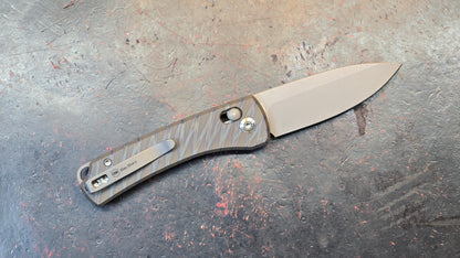 WE Nightblade Tiger Stripe Flamed Titanium Handle 20CV