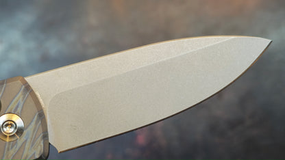 WE Nightblade Tiger Stripe Flamed Titanium Handle 20CV