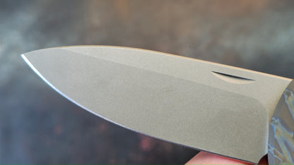 WE Nightblade Tiger Stripe Flamed Titanium Handle 20CV