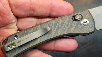 WE Nightblade Tiger Stripe Flamed Titanium Handle 20CV