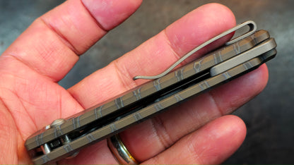 WE Nightblade Tiger Stripe Flamed Titanium Handle 20CV