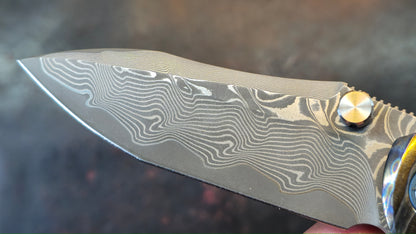 Sixleaf SL-86 Titanium Flame Ano RWL34+VG-10 Blade