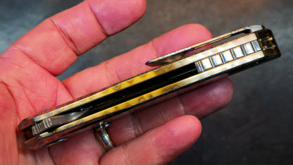 Sixleaf SL-86 Titanium Flame Ano RWL34+VG-10 Blade