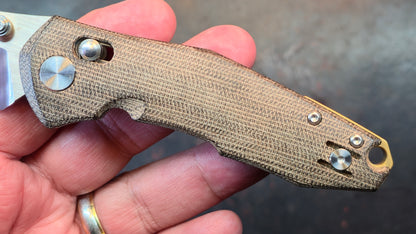 GiantMouse Knives ACE Nazca Natural Canvas Micarta Handle M390