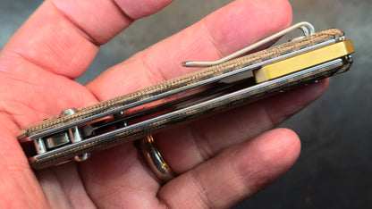 GiantMouse Knives ACE Nazca Natural Canvas Micarta Handle M390