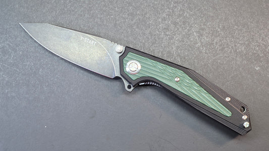 Y-Start LK5033 Folding Knife Black Titanium/Carbon Fiber Handle M390 Plain Edge (OPEN BOX) (Copy)