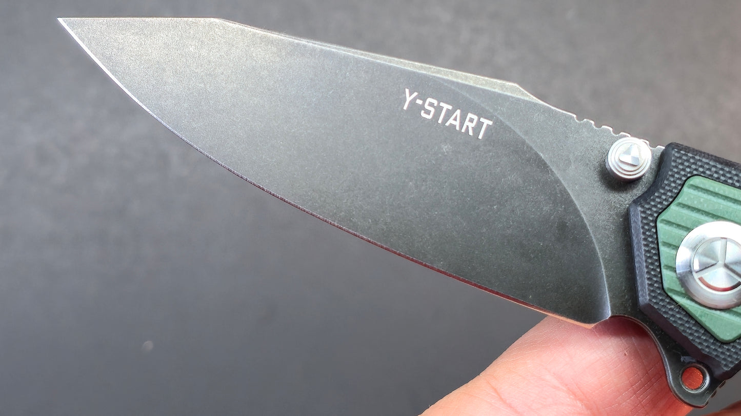 Y-Start LK5033 Folding Knife Black Titanium/Carbon Fiber Handle M390 Plain Edge (OPEN BOX) (Copy)