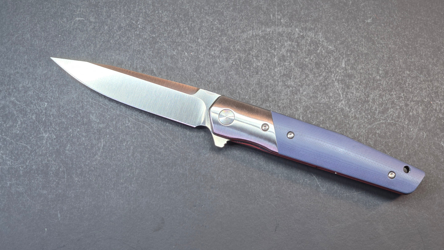 Trivisa Leominor-03G Folding Knife Blue G10 Handle K110