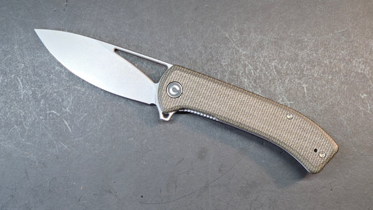 CIVIVI Riffle Flipper & Thumb Hole Micarta Handle 3.46" 14C28N Blade
