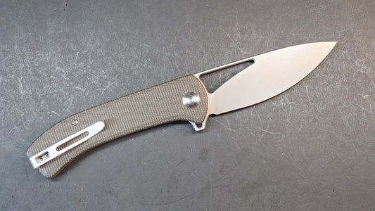 CIVIVI Riffle Flipper & Thumb Hole Micarta Handle 3.46" 14C28N Blade