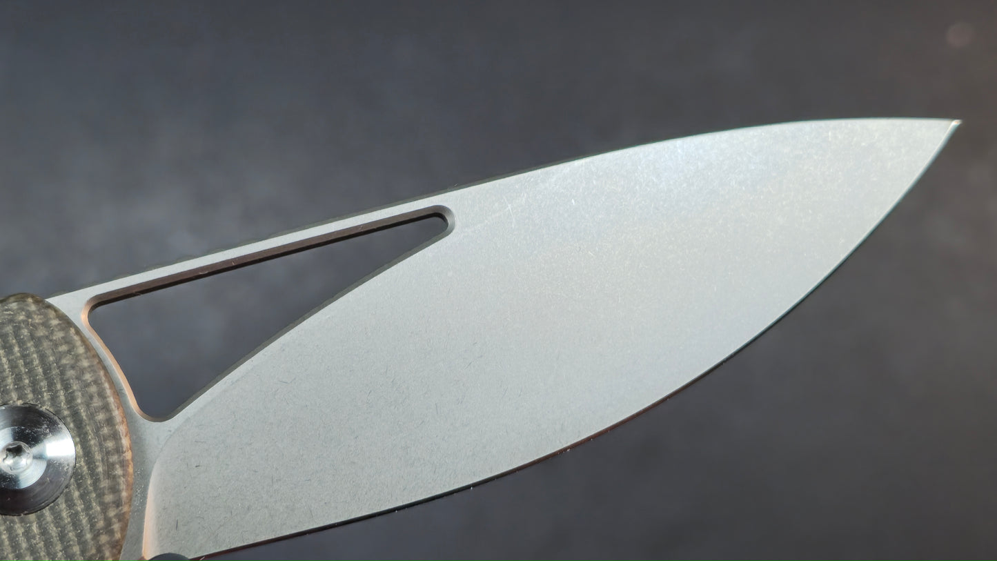 CIVIVI Riffle Flipper & Thumb Hole Micarta Handle 3.46" 14C28N Blade