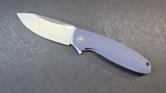 Petrified Fish Terra Folding Knife Blue G10 Handle D2