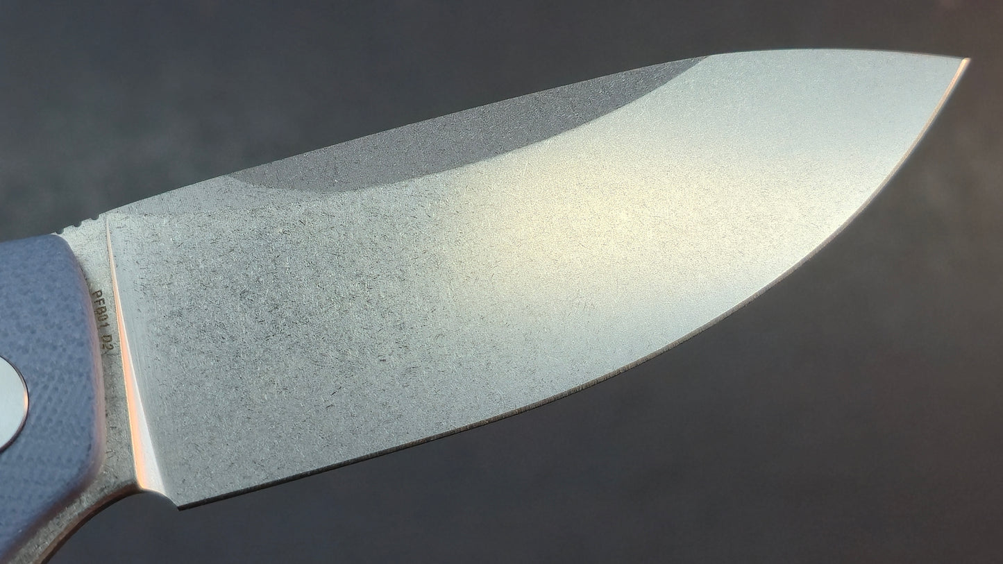 Petrified Fish Terra Folding Knife Blue G10 Handle D2