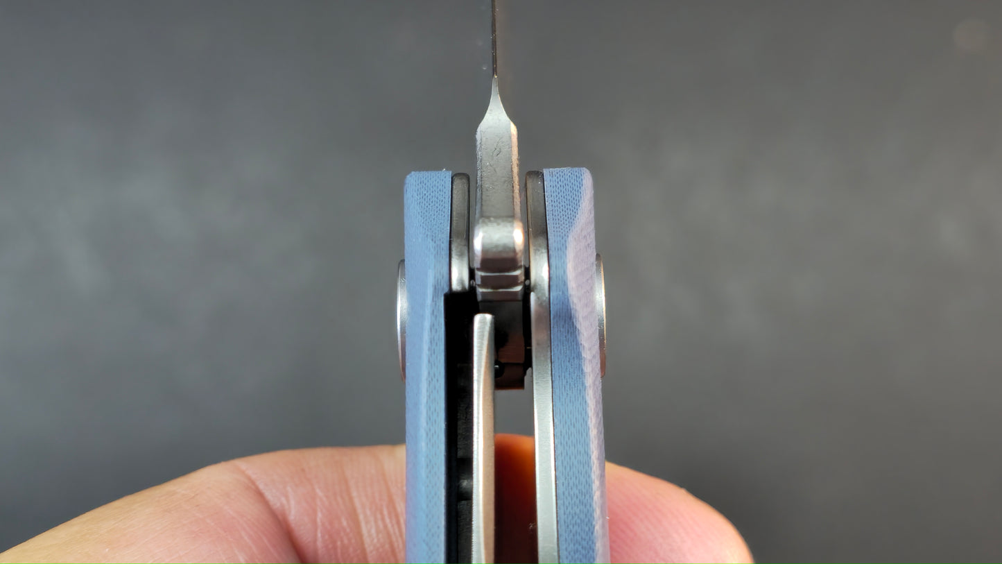 Petrified Fish Terra Folding Knife Blue G10 Handle D2