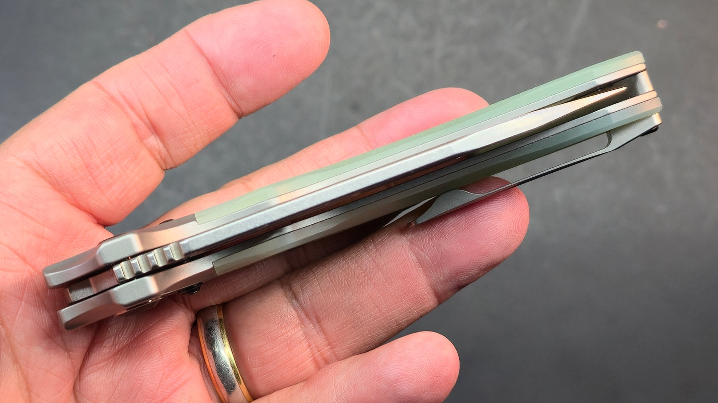 Kansept Quasar Black / Jade G10 Handle Dark Rose Gold 154CM (NEW)