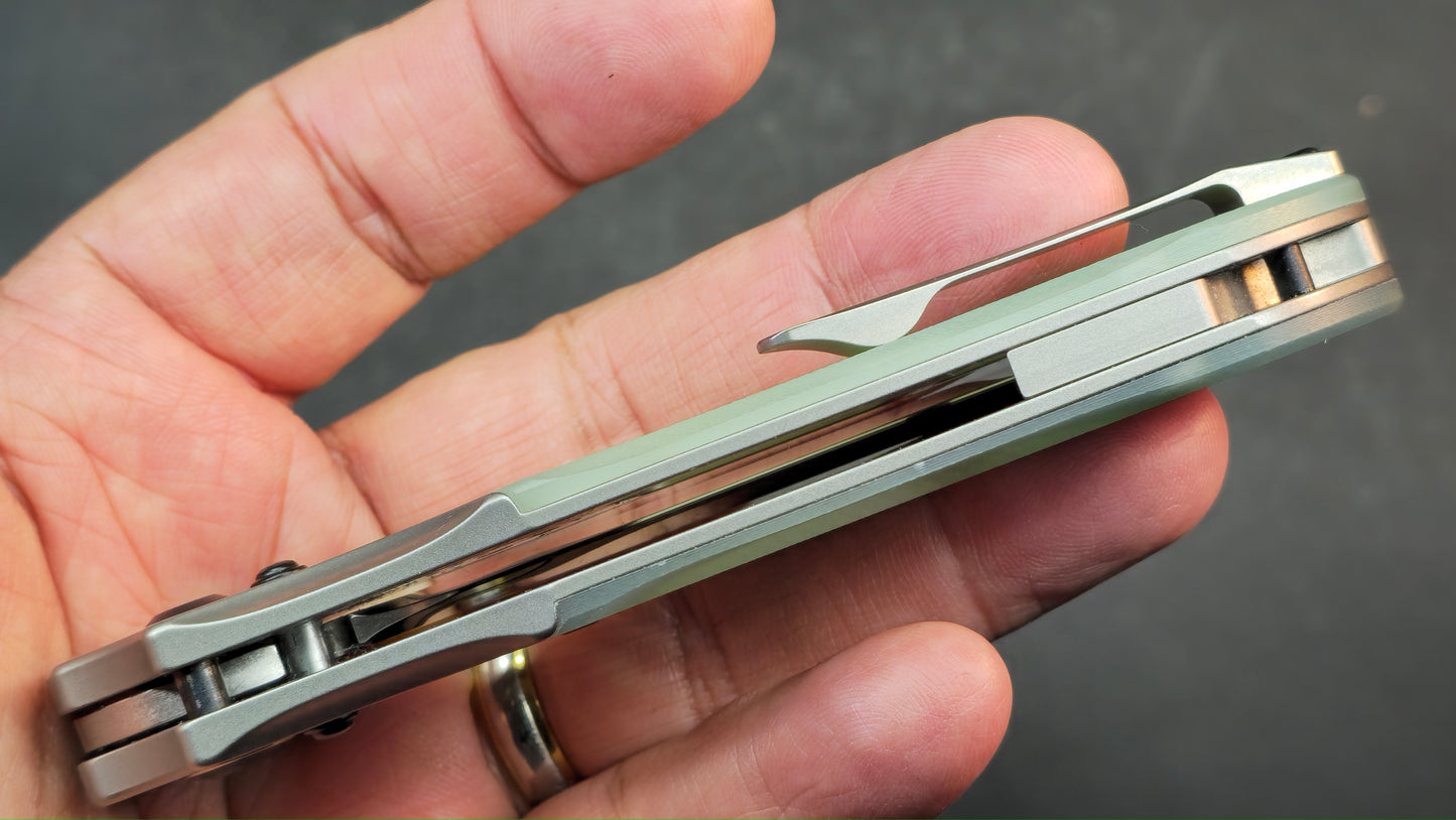 Kansept Quasar Black / Jade G10 Handle Dark Rose Gold 154CM (NEW)