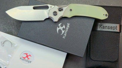 Kansept Quasar Black / Jade G10 Handle Dark Rose Gold 154CM (NEW)