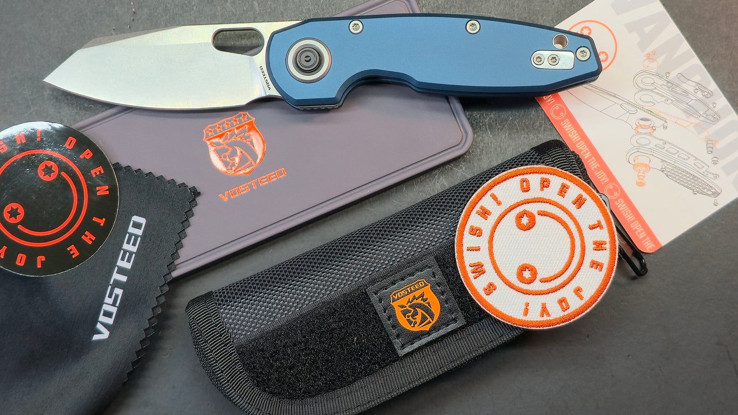 Vosteed Ankylo Vanchor Lock Blue Aluminum Handle Elmax