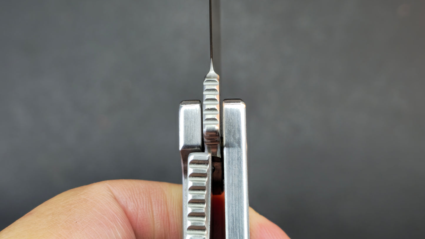 Finch Knife Co Undertaker Saphire Blue Micarta / Iron Wood Handle S35VN