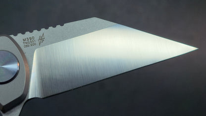 B'yond EDC Terra Mundi Wharning Button Lock Gray Titanium Bohler M390