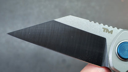 B'yond EDC Terra Mundi Wharning Button Lock Gray Titanium Bohler M390