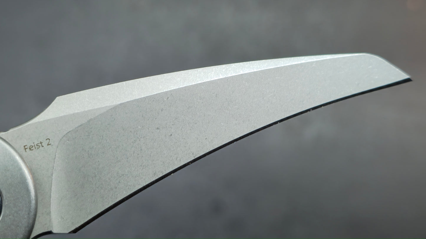 Kizer Feist 2 X Folding Knife Silver Titanium Handle M390 Hawkbill