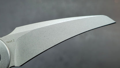 Kizer Feist 2 X Folding Knife Silver Titanium Handle M390 Hawkbill