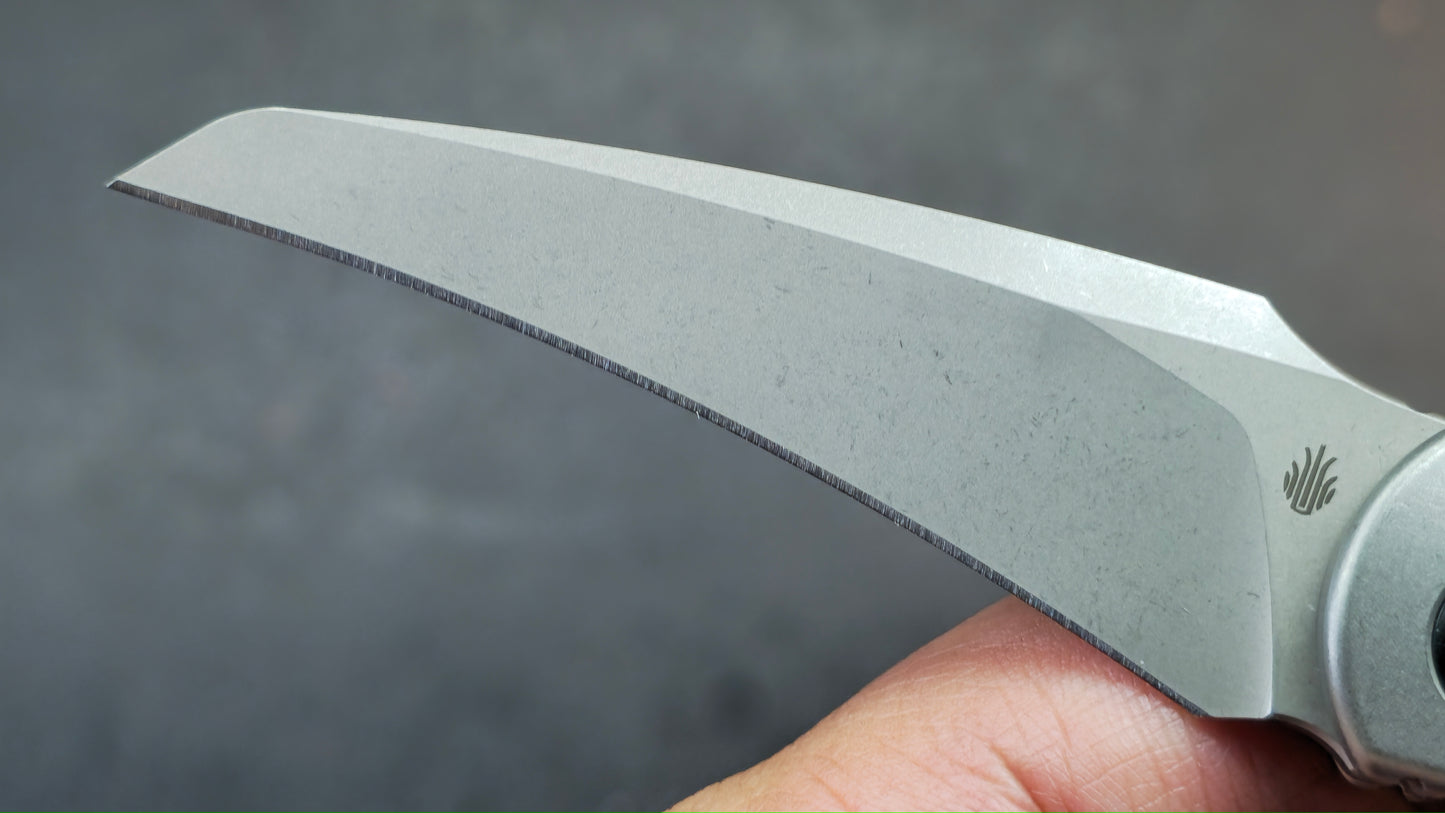 Kizer Feist 2 X Folding Knife Silver Titanium Handle M390 Hawkbill